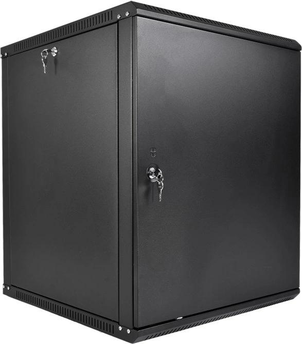 Шкаф коммутационный ЦМО ШРН-Эконом (ШРН-Э-15.350.1-9005) настенный 15U 600x350мм пер.дв.металл 85кг черный 300мм 18.09кг 180град. 742мм IP20 металл