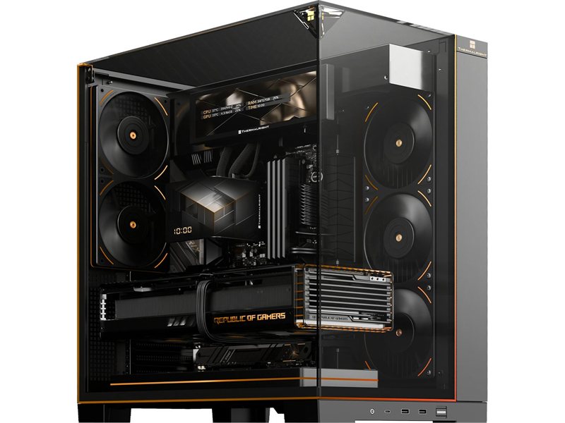 Корпус без блока питания/ Case Thermalright A70 Vision, Midi-Tower, TG, LCD, ARGB, no fans, 2xUSB-A 3.0, 1xUSB Type-C, ATX, mATX, mITX Black