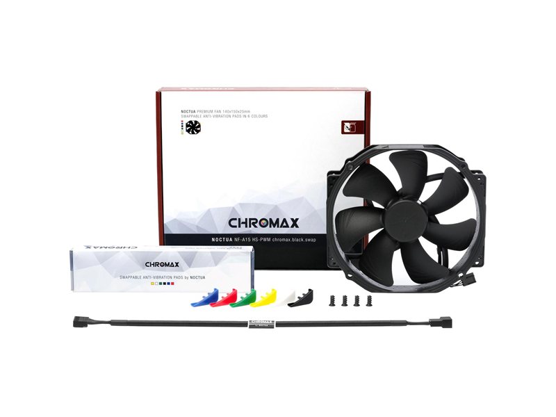 Кулер для корпуса/ Case Cooler Noctua NF-A15 HS-PWM chromax.black.swap (140x150x25mm, 4-pin PWM, 82.5CFM, 24.6dBA, 1500RPM, Black)