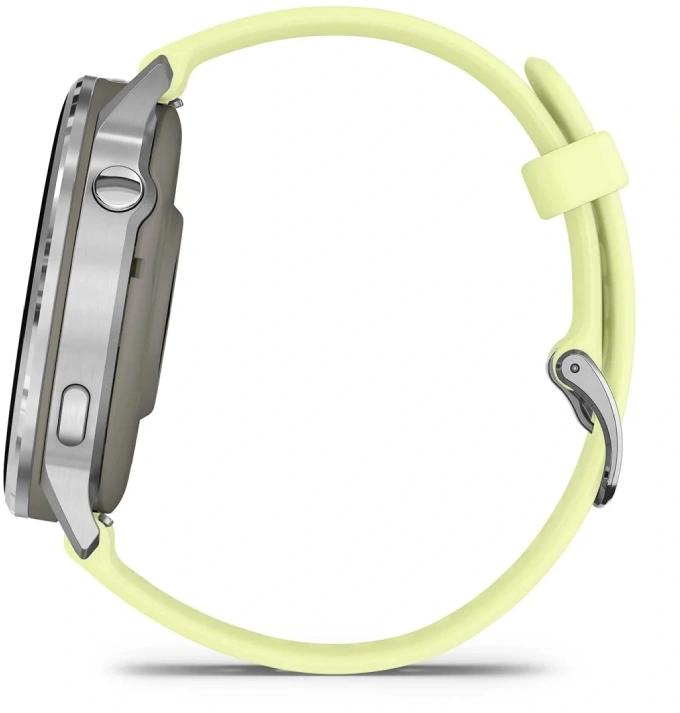 Смарт-часы Garmin Venu 4 1.4" AMOLED корп.серебристый рем.желтый разм.брасл.:135-200мм (010-03014-02)