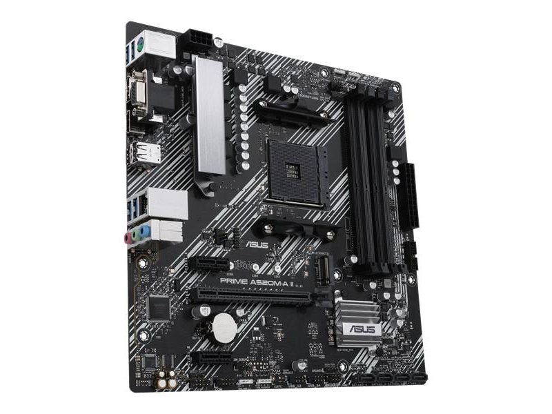 ASUS PRIME A520M-A II/CSM (Socket AM5, mATX, 4xDDR4(128GB), VGA/DP/HDMI, 1xPCIe 3.0x16/2xPCIe 3.0x1, 4xSATA 6Gb/s, 1*M Key, 1xLAN, 4, 4xUSB 3.0, 2xUSB 2.0)