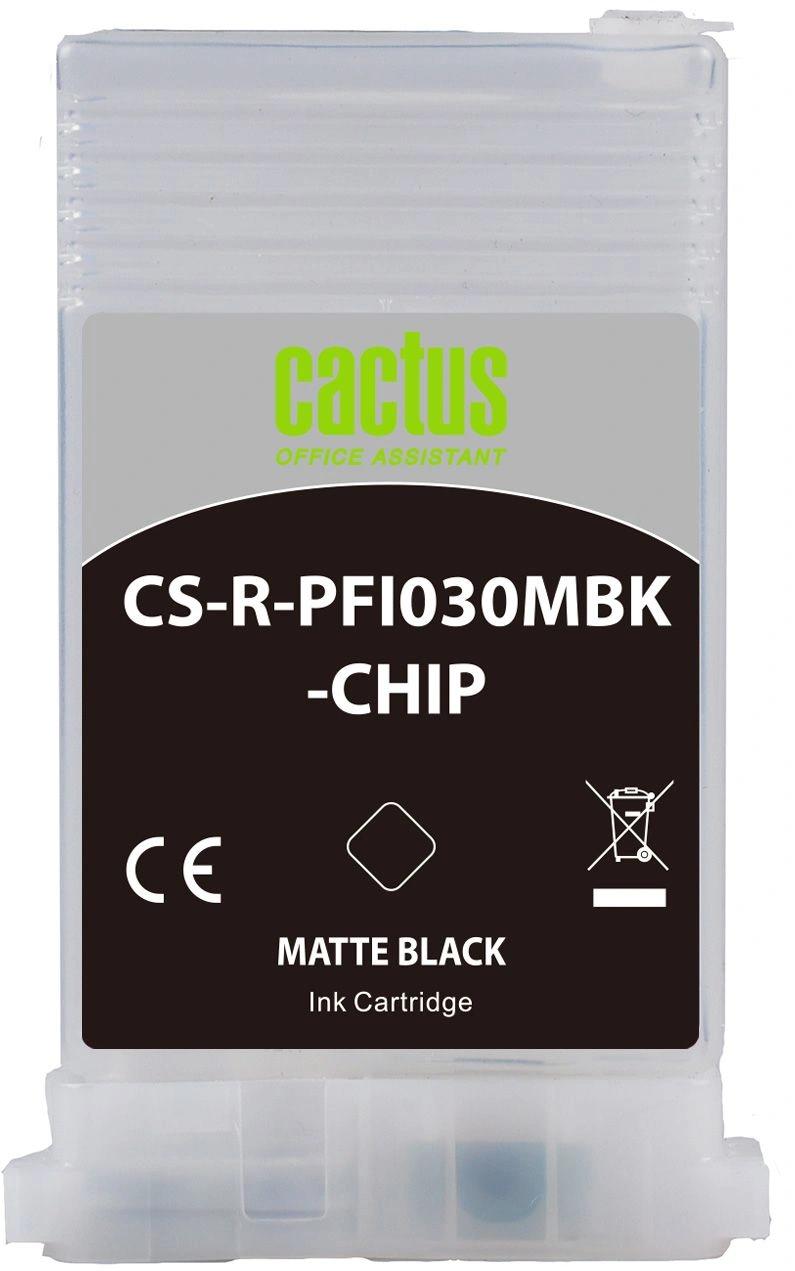 Картридж перезаправляемый струйный Cactus CS-R-PFI030MBK-CHIP черный матовый (55мл) для Canon imagePROGRAF TA-20/30/TM-240/340