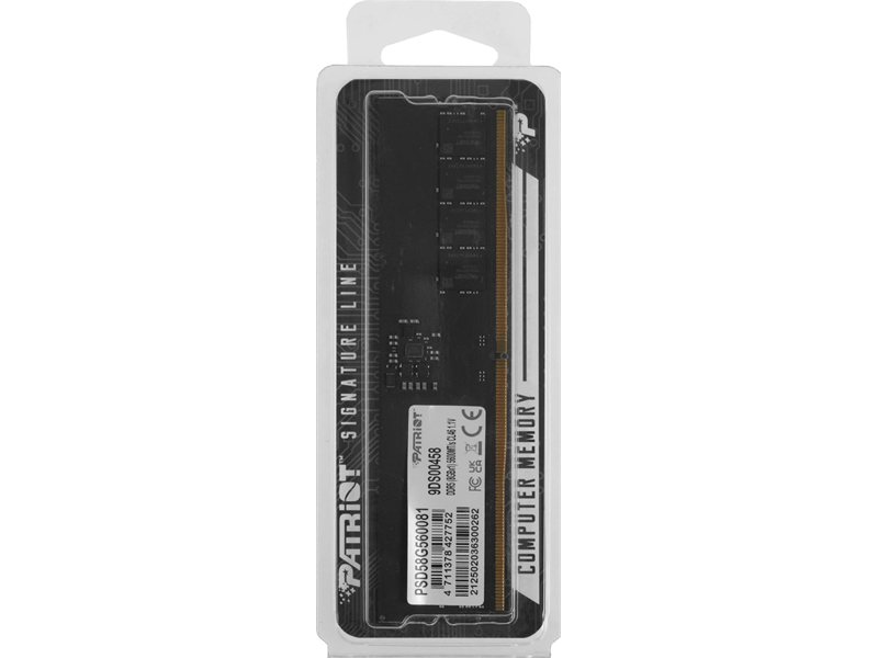 Память DDR5 8GB 5600MHz Patriot PSD58G560081 Signature Line RTL PC5-44800 CL46 DIMM UDIMM 288-pin 1.1В single rank Ret