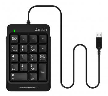 Числовой блок A4Tech FK13P черный USB slim для ноутбука (FK13P BLACK) кабель 1.5м