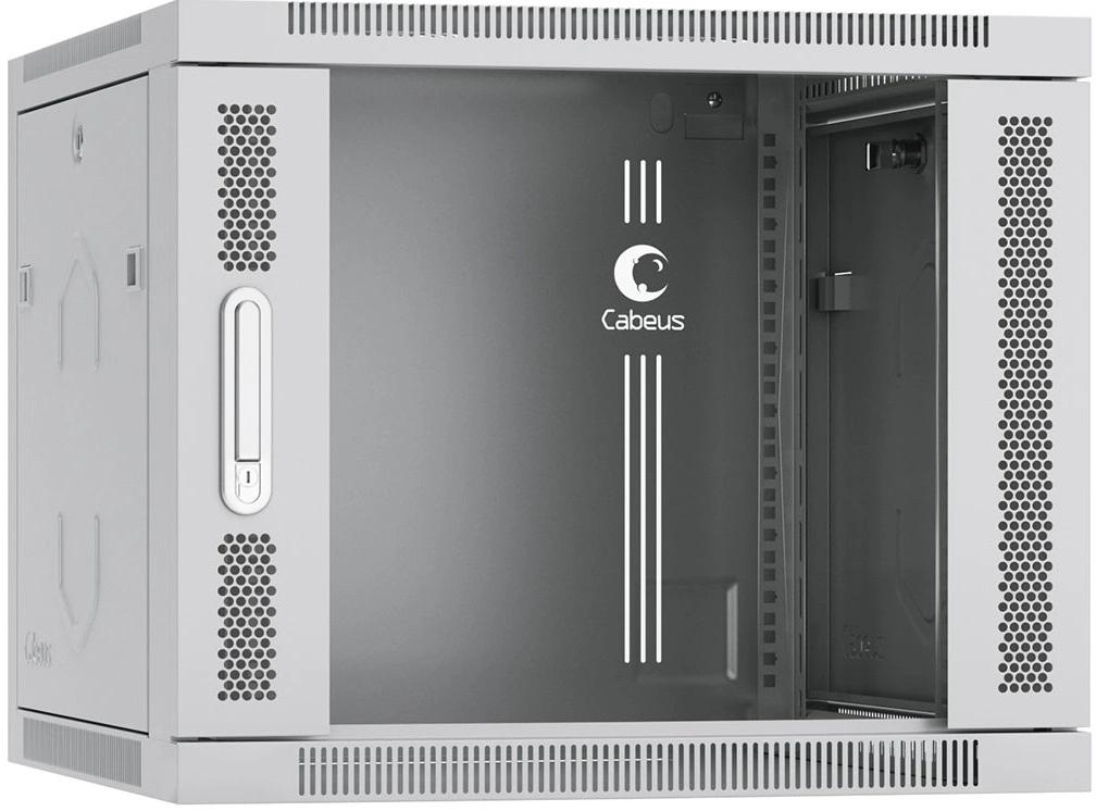 Шкаф коммутационный Cabeus (SH-05F-9U60/60) настенный 9U 600x600мм пер.дв.стекл 60кг серый 540мм 20кг 501мм IP20 сталь