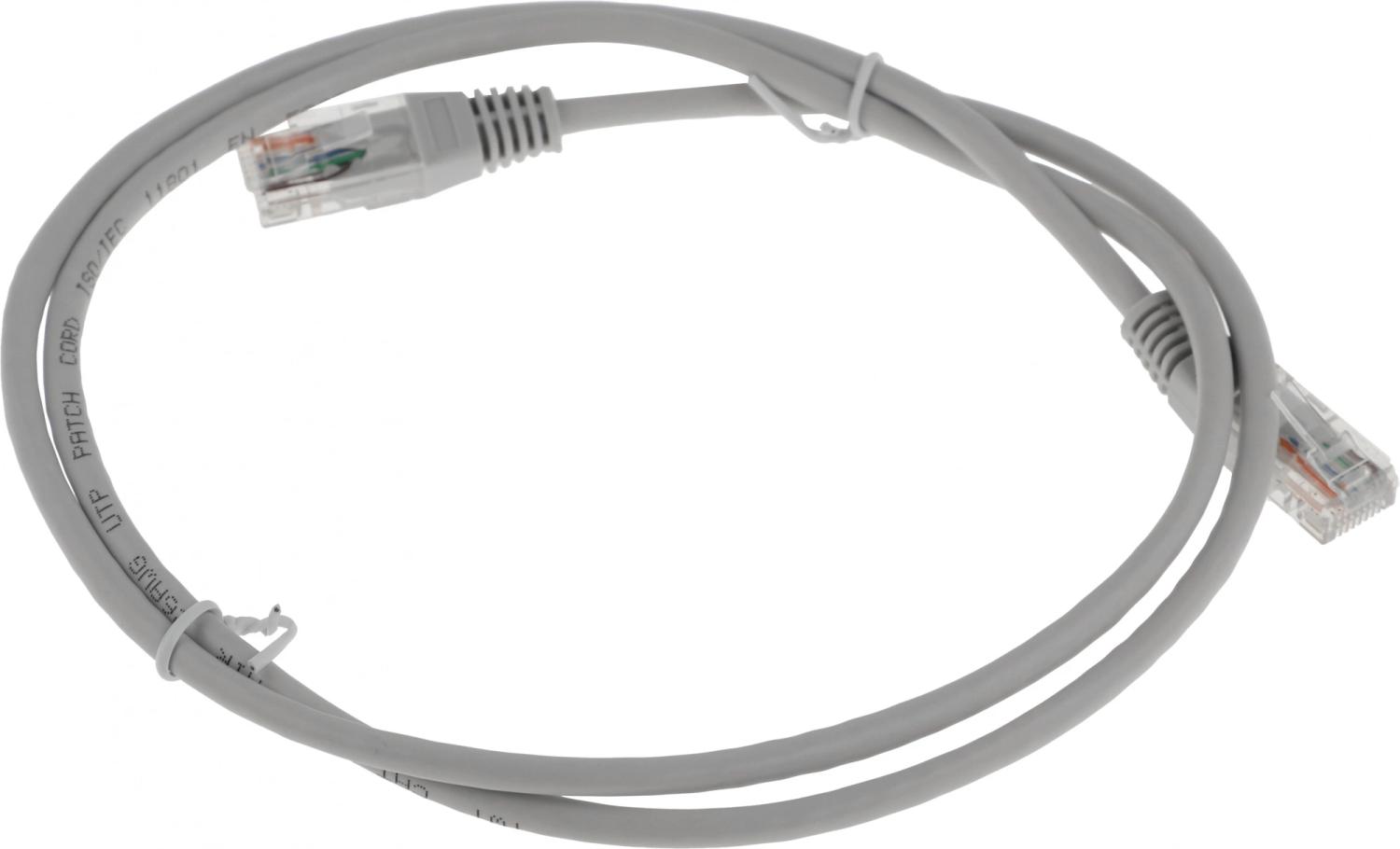 Патч-корд Lanmaster TWT-45-45-1.0-GY UTP RJ-45 вил.-вилка RJ-45 кат.5E 1м серый ПВХ (уп.:1шт)