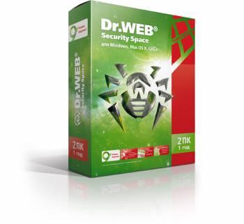 Программное Обеспечение DR.Web Security Space 2 ПК / 1 год (BHW-B-12M-2-A3)