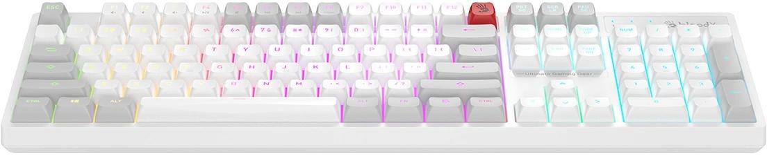 Клавиатура A4Tech Bloody B230N белый USB Multimedia for gamer LED (B230N) кабель 1.8м