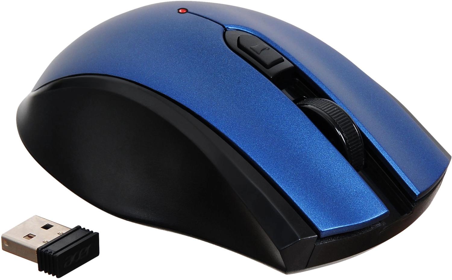 Мышь Acer OMR031 черный/синий оптическая 1600dpi беспров. USB 4but (ZL.MCEEE.008)