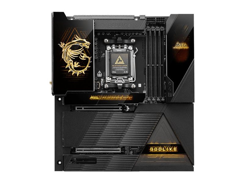 Материнская плата MSI MEG X870E GODLIKE X870E, AM5, 4*DDR5, 2*PCIEx16, 1*PCIEx4, 7*M.2, 7*TypeC, 8*USB3.2Gen2, 4*USB3.2Gen1, 4*USB2.0, 4*SATA3.0, 10G, 5G, 2*Type-C(DP), E-ATX, RTL