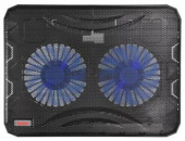Подставка для ноутбука Buro BU-LCP156-B214 15.6"358x270x21мм 1xUSB 2x 140ммFAN 597г металлическая сетка/пластик черный