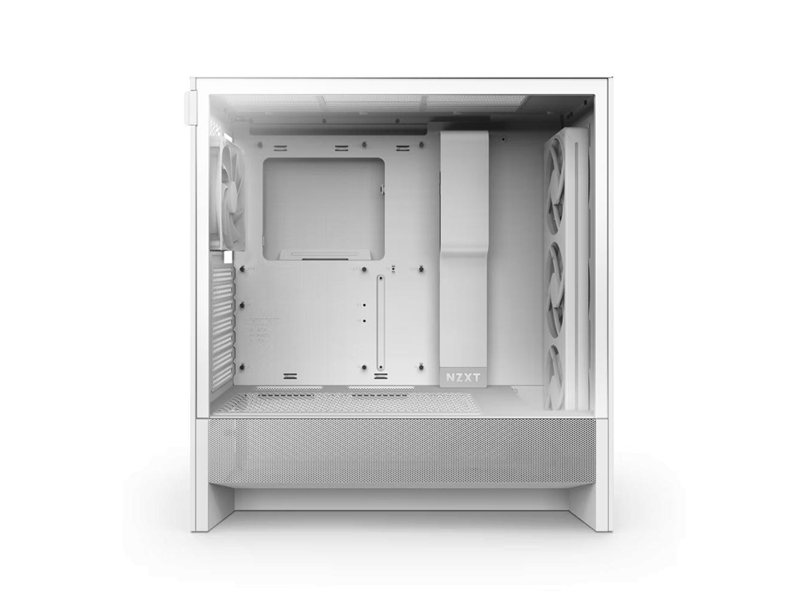Корпус ПК без блока питания/ Case NZXT H5 Flow RGB, Midi-Tower, TG, 4x120mm RGB, 1xUSB-A 3.2 + 1xUSB-C 3.2, E-ATX, ATX, mATX, mITX White