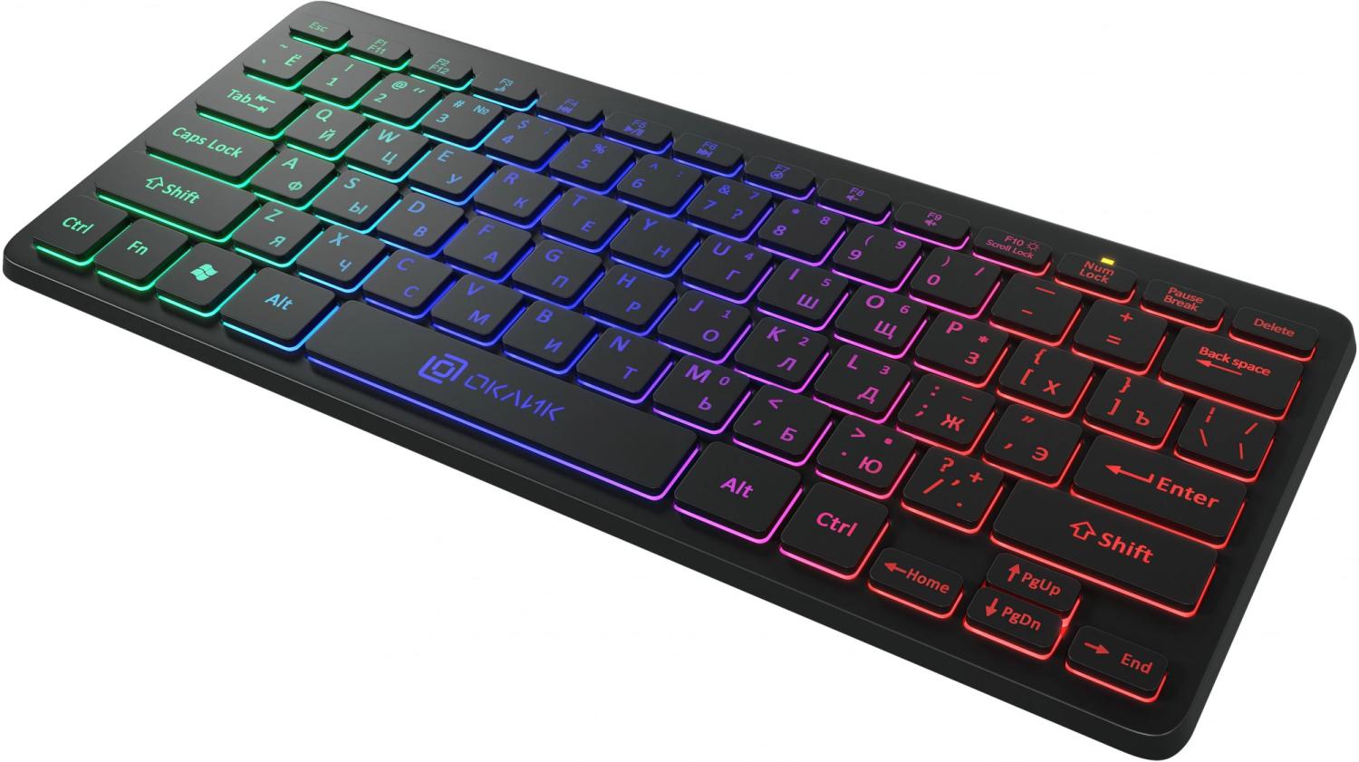 Клавиатура Оклик 300S черный USB slim LED (1696461) кабель 1.6м