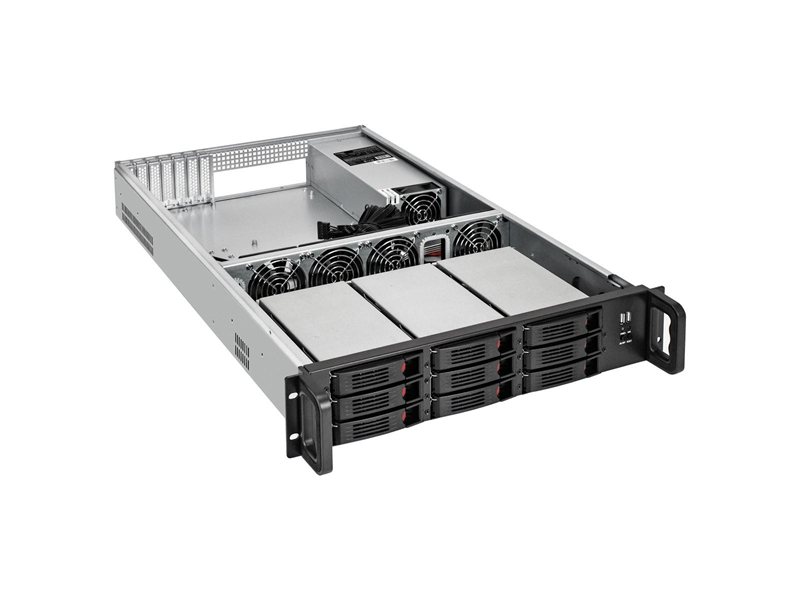 Exegate EX296378RUS Серверный корпус ExeGate Pro 2U660-HS08 <RM 19", высота 2U, глубина 660, БП 1000ADS, 8xHotSwap, USB>