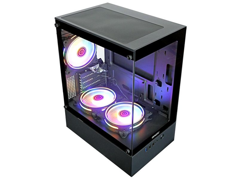 Ginzzu CL475 mATX FAN 3*12LC4 передняя панель Стекло