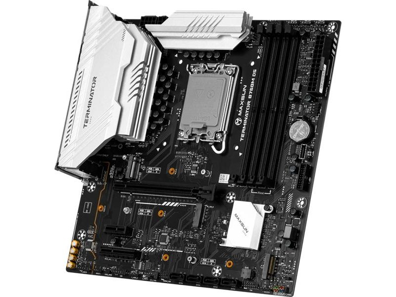 Материнская плата MAXSUN MS-Terminator B760M D5 V2, LGA1700, B760, 4*DDR5, 4*SATA3, 3*M.2, 2*USB 3.2, 3*USB 2.0, 1*PCIEx16, 1*PCIEx4, 1*PCIEx1, DP+HDMI, mATX
