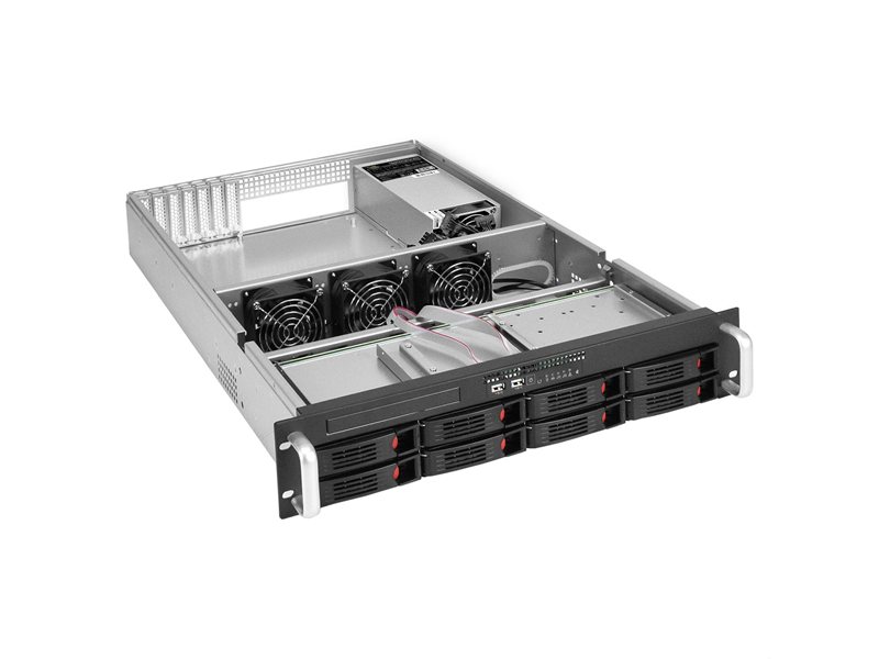 Exegate EX295864RUS Серверный корпус ExeGate Pro 2U660-HS08 <RM 19", высота 2U, глубина 660, БП 2U-800ADS, 8xHotSwap, USB>