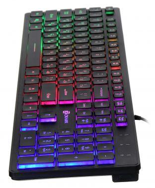 Клавиатура Оклик 550ML черный USB slim Multimedia LED (1061617) кабель 1.5м
