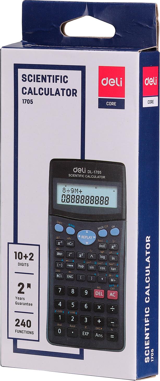 Калькулятор научный Deli E1705 черный 10+2-разр.