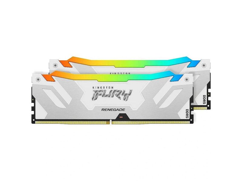 Память оперативная/ Kingston 32GB 6400MT/s DDR5 CL32 DIMM (Kit of 2) FURY Renegade RGB White XMP
