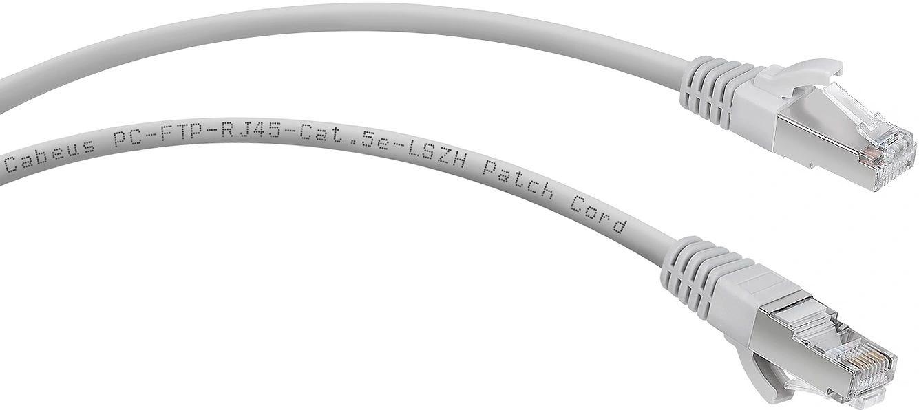Патч-корд Cabeus PC-FTP-RJ45-CAT.5E-1M-LSZH F/UTP RJ-45 вил.-вилка RJ-45 кат.5E 1м серый LSZH