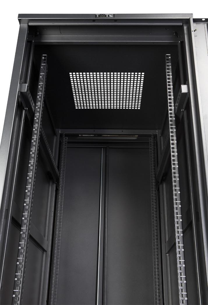Шкаф серверный Lanmaster (TWT-CBB-42U-8X10-G1) напольный 42U 800x1000мм пер.дв.стекл задн.дв.двуст. 2 бок.пан. 800кг черный IP20