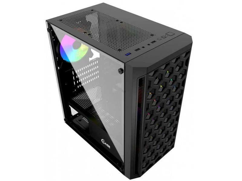 Корпус Powercase Корпус Powercase Mistral Micro T3B Tempered Glass, Mesh, 2x 140mm + 1х 120mm 5-color fan, чёрный, mATX (CMIMTB-L3) (202759)