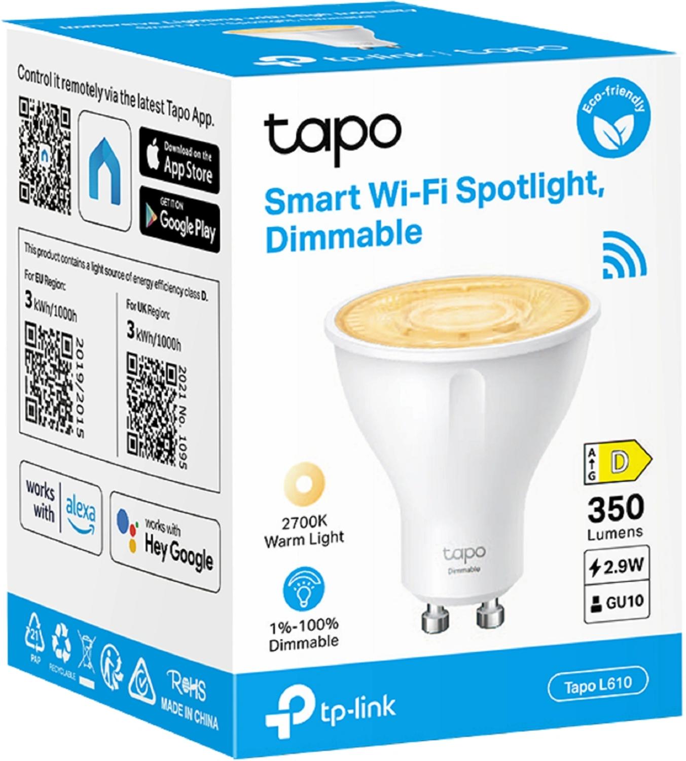 Умная лампа TP-Link Tapo L610 GU10 2.9Вт Wi-Fi (упак.:1шт)