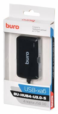 Разветвитель USB 3.0 Buro BU-HUB4-U3.0-S 4порт. черный