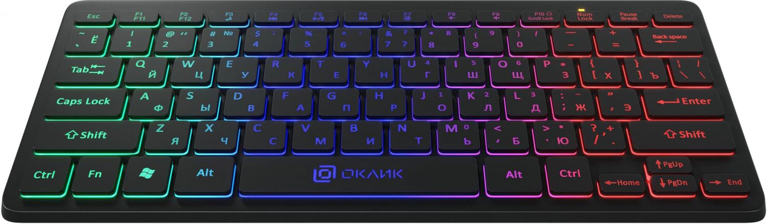 Клавиатура Оклик 300S черный USB slim LED (1696461) кабель 1.6м