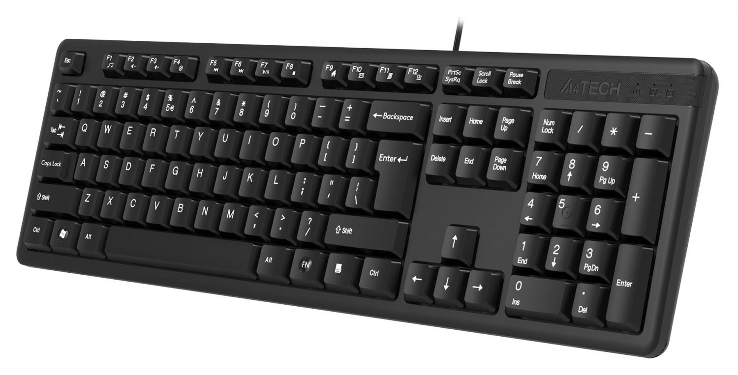 Клавиатура A4Tech KK-3 черный USB (KK-3 USB (BLACK)) кабель 1.5м