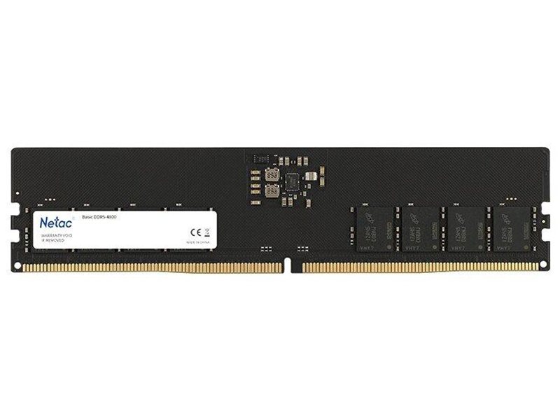 Память DDR5 16GB 4800MHz Netac NTBSD5P48SP-16 Basic RTL Gaming PC5-38400 CL40 DIMM UDIMM 288-pin 1.1В Intel single rank Ret