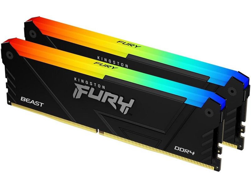 Память DDR4 2x16GB 3600MHz Kingston KF436C18BB2AK2/32 Fury Beast RGB RTL Gaming PC4-28800 CL18 DIMM 288-pin 1.35В dual rank с радиатором Ret