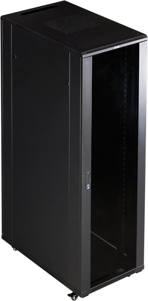 Шкаф серверный Lanmaster (TWT-CBB-47U-6X6-G1) напольный 47U 600x600мм пер.дв.стекл металл 2 бок.пан. 800кг черный 526мм 95кг 2277мм IP20 металл