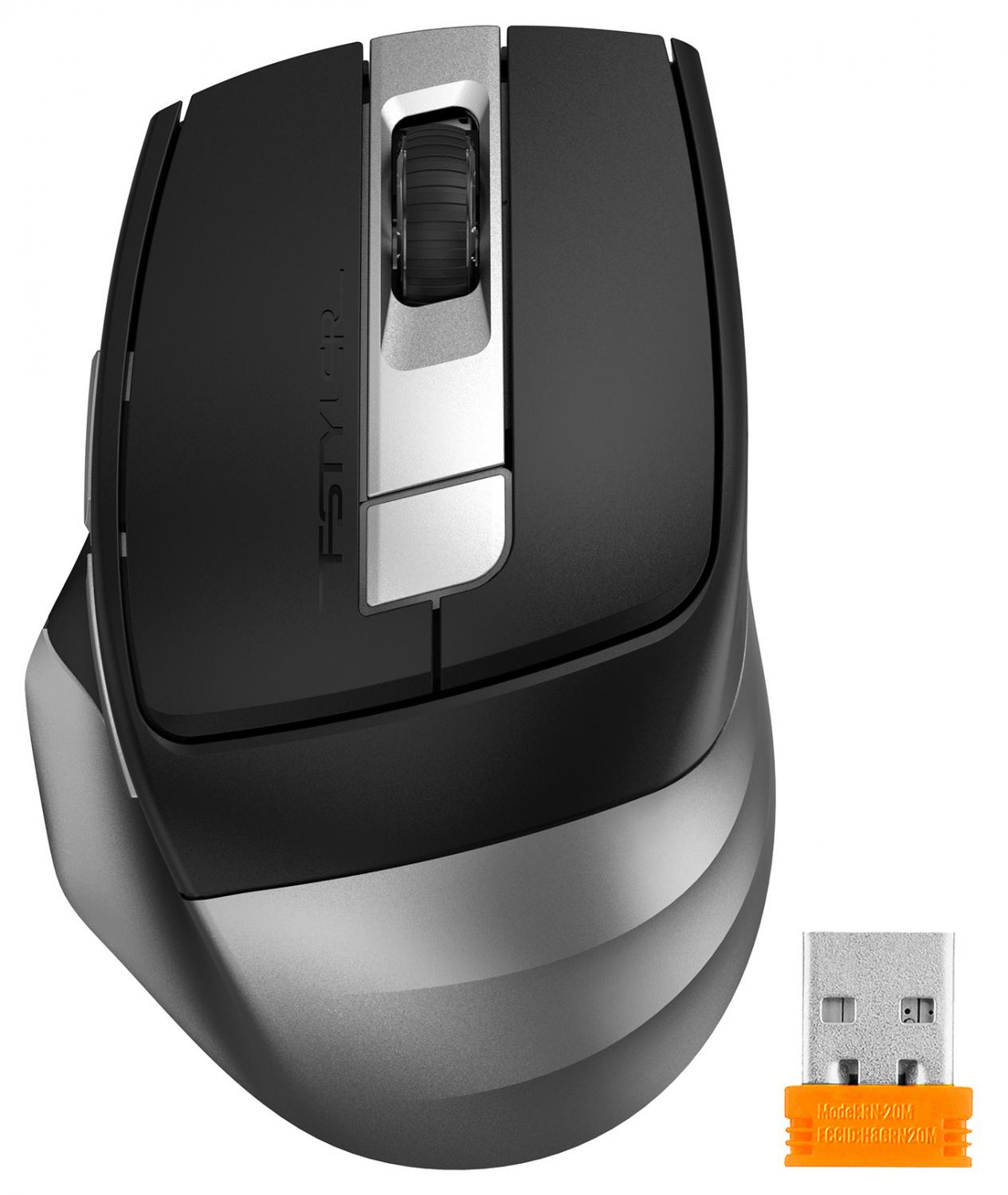 Мышь A4Tech Fstyler FB35C серый/черный оптическая 2000dpi беспров. BT/Radio USB 6but (FB35C SMOKY GREY)
