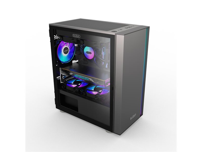 Корпус без блока питания/ Case PCCooler LM300 ARGB BK, Mini-Tower, TG, 1x120mm ARGB, 1xUSB-A 3.0 + 2xUSB-A 2.0, mATX, mITX Black