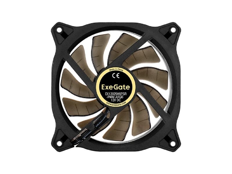 Exegate EX295973RUS Вентилятор 12В DC с подсветкой ExeGate EX12025H6PSR-PWM.ARGB (120x120x25 мм, Hydraulic bearing (гидродинамический), 6pin, 1200RPM, ARGB подсветка, 33dBA)