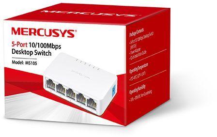 Коммутатор Mercusys MS105 (L2) 5x100Мбит/с неуправляемый