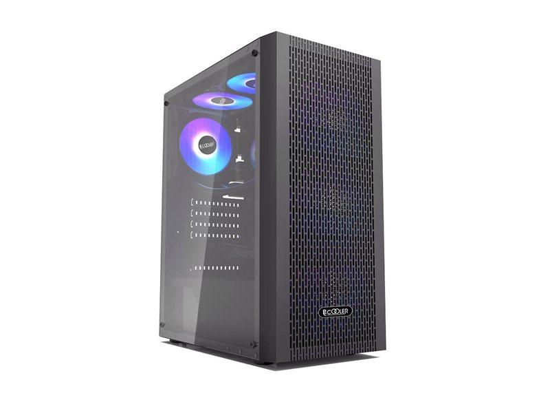 Корпус без блока питания/ Case PCCooler MA100 MESH BK, Midi-Tower, TG, Mesh, 3x120mm ARGB, 1xUSB-A 3.0 + 2xUSB-A 2.0, ATX, mATX, mITX Black
