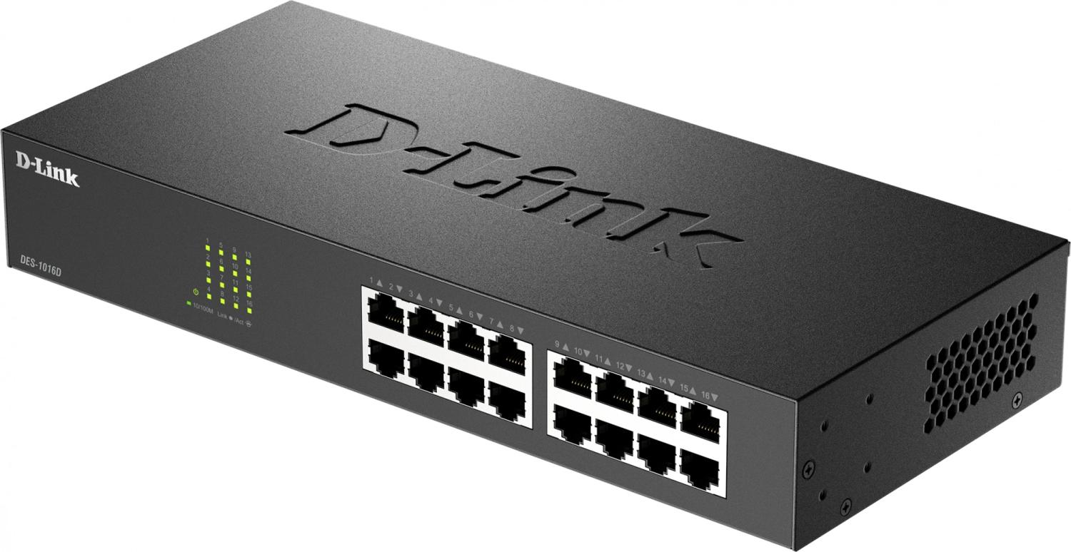 Коммутатор D-Link DES-1016D DES-1016D/I1A (L2) 16x100Мбит/с неуправляемый