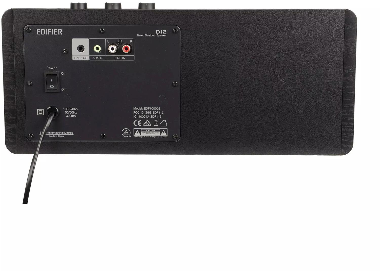 Колонки Edifier D12 2.0 черный/черный 70Вт BT