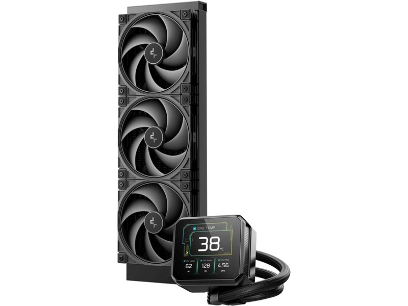 Система водяного охлаждения Deepcool Spartacus 360 ARGB Soc-AM5/AM4/1200/1700/1851 черный 4-pin 32.23dB Al LCD 320W 2073gr Ret (R-SPT360-BKDSMP-G-1)