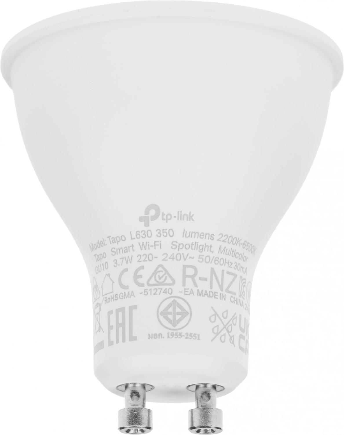 Умная лампа TP-Link Tapo L630 GU10 3.7Вт 350lm Wi-Fi (упак.:1шт)