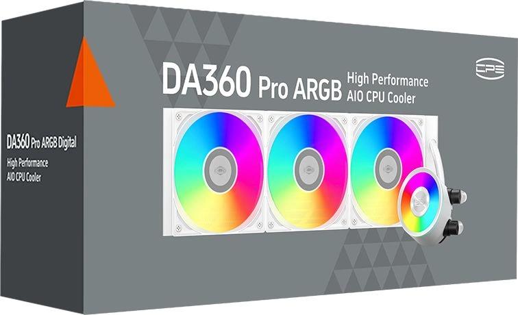 Система водяного охлаждения PcCooler DA360 Pro ARGB Soc-AM5/AM4/1200/1700/1851 белый 4-pin 33.8dB Al 300W Ret (DA360PRO-WHAWXX-GL)