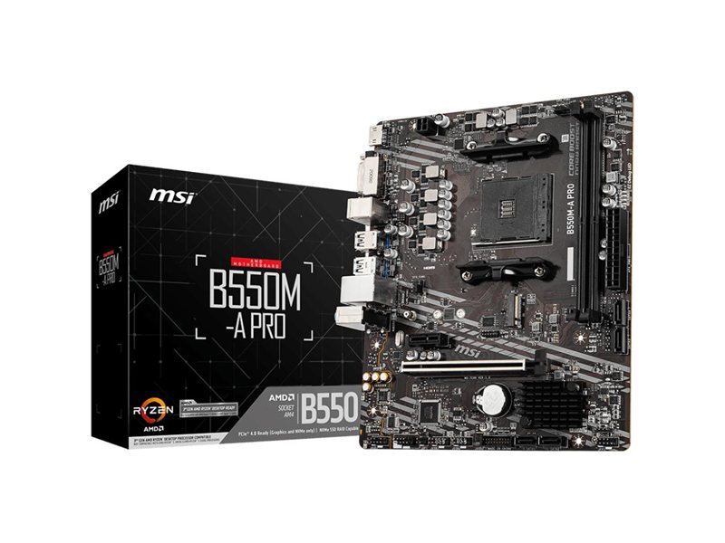 Материнская плата MSI B550M-A PRO AM4/B550/4xDDR4/M.2/RAID/HDMI/DVI mATX