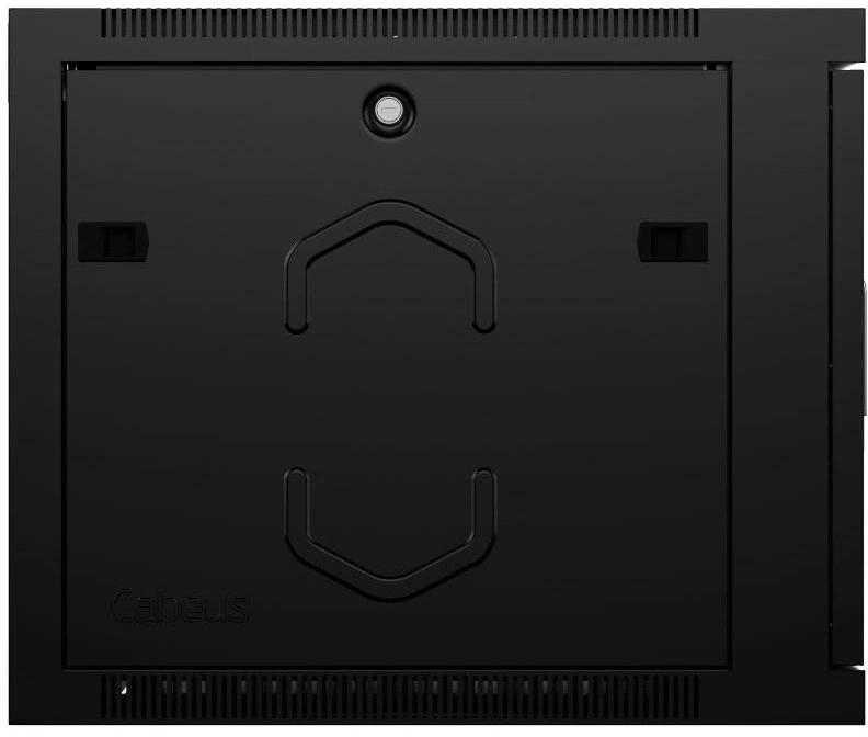Шкаф коммутационный Cabeus (SH-05F-6U60/35-BK) настенный 6U 600x350мм пер.дв.стекл 30кг черный 290мм 14кг 220град. 368мм IP20 сталь