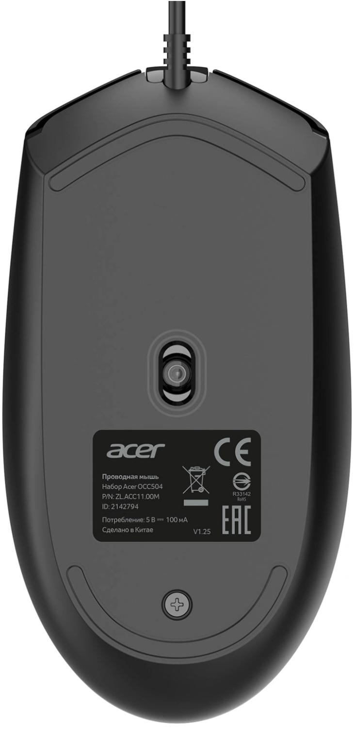 Клавиатура + мышь Acer OCC504 клав:черный мышь:черный USB Multimedia (ZL.ACC11.00M)