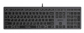 Клавиатура A4Tech FX60 серый USB slim LED (FX60 GREY / WHITE) кабель 1.5м