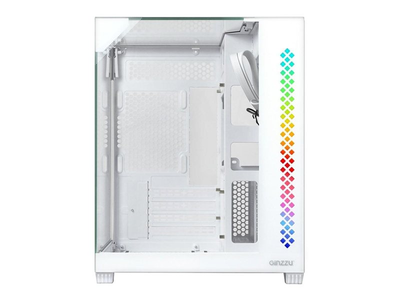 Ginzzu V440 RGB подсветка, закаленное стекло 1*USB 3.0,1*USB 2.0, AU Белый mATX