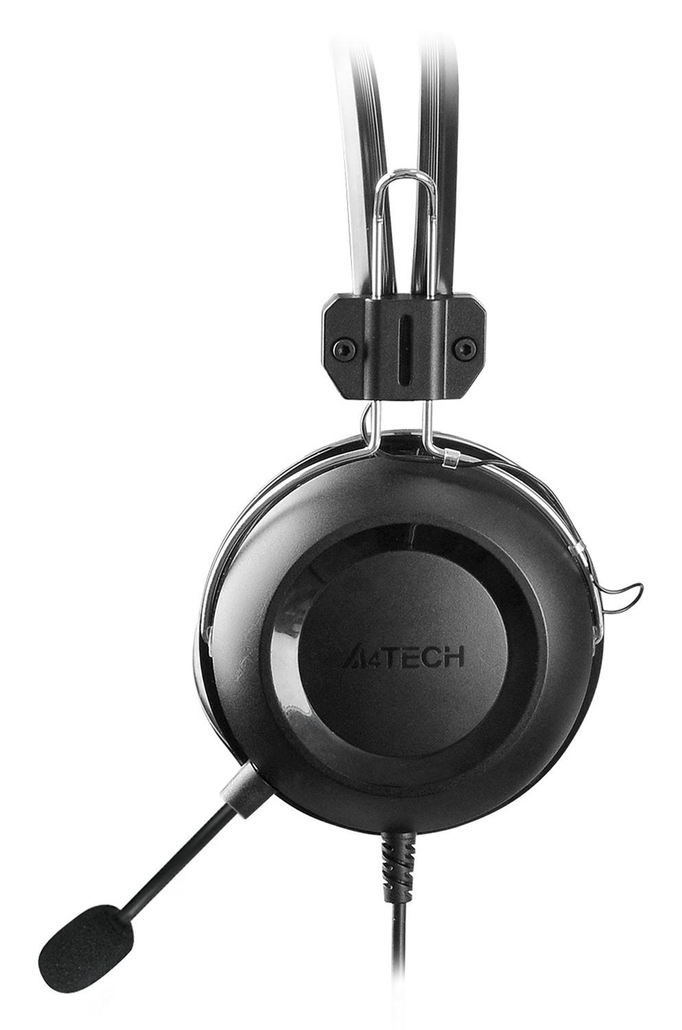 Наушники с микрофоном A4Tech HU-35 черный 2м накладные USB оголовье
